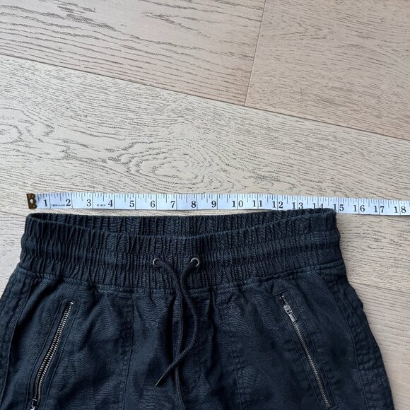 Athleta Cabo Linen Wide Leg Pants Black Drawstring 8 - Picture 11 of 13